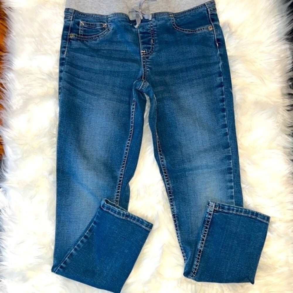 Justice Girls Blue Denim Pull-up Jeans Size 10